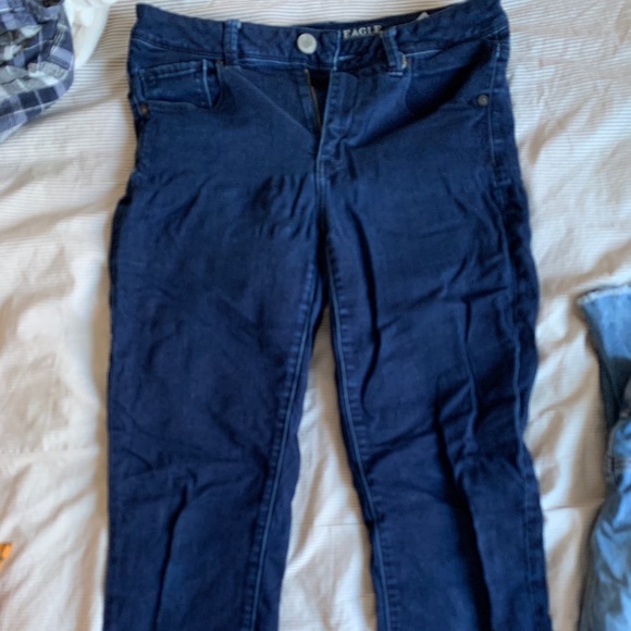 Dark Blue Skinny American Eagle Jeans - Picture 2 of 3